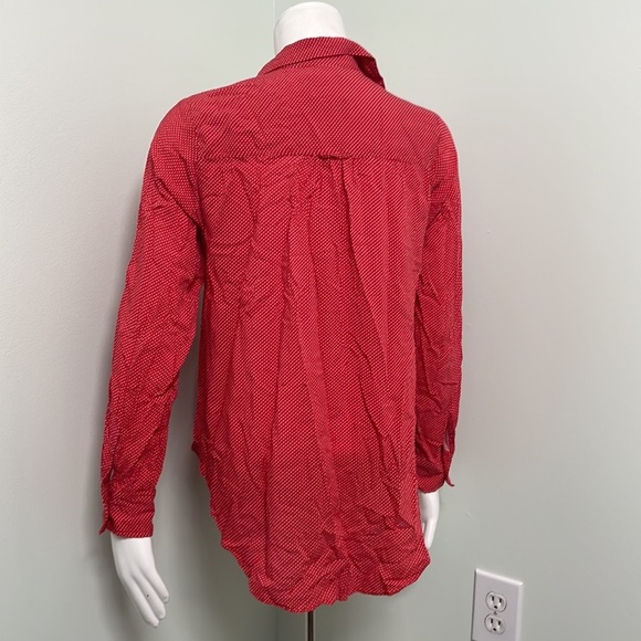 ANTHROPOLOGIE Maeve Matilda Red Polkadot Buttoned Blouse - Picture 6 of 8